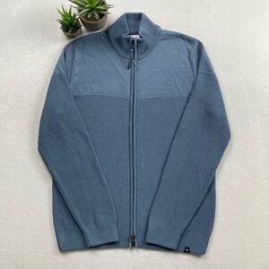 Brax Feel Good Sportive Jake Wool Blend Knit Mock Neck Full Zip Sweater Jacket